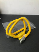 Jones Stephens G71150 48" Stainless Steel Gas Connector with 3/4" and 3/4" Fittings - Yellow