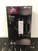 Home decorators collection AMP105-HDCBL Ansel 11.3 in. Black Modern Bubble Glass Integrated LED Hardwired Garage and Porch Outdoor Wall Light Cylinder Sconce