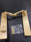 Emtek 17B6US4 Brass Modern Door Configuration 7 Active Thumbturn and Inactive Handles Multi Point Trim Lever Set with American Cylinder Above Handle - Satin Brass