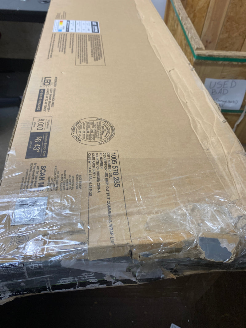 Commercial electric WR484080LSL 4 ft. 8000 Lumens Integrated LED White Wrap Light, 4000K