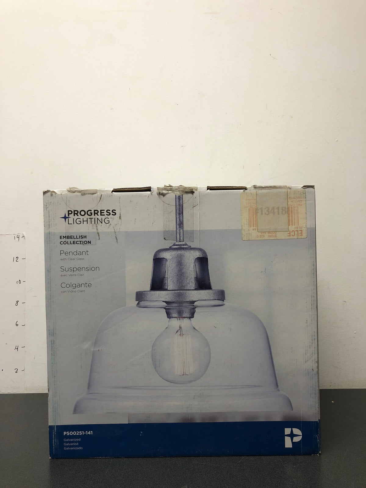 Progress Lighting Embellish Galvanized Coastal Clear Glass Bell Pendant Light