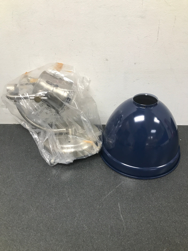Golden Lighting 3602-BA1 PW-NVY Duncan 9" Tall Bathroom Sconce - Pewter / Navy Blue