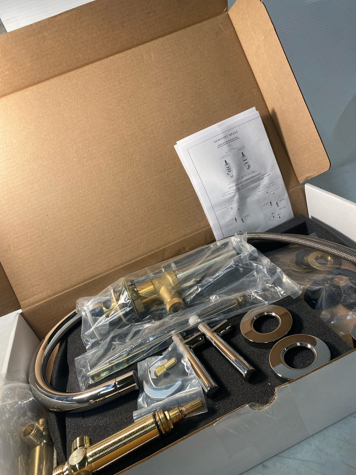 Newport Brass 990L-26 East Linear 1.2 GPM Widespread Bathroom Faucet with Pop-Up Drain Assembly - Polished Chrome