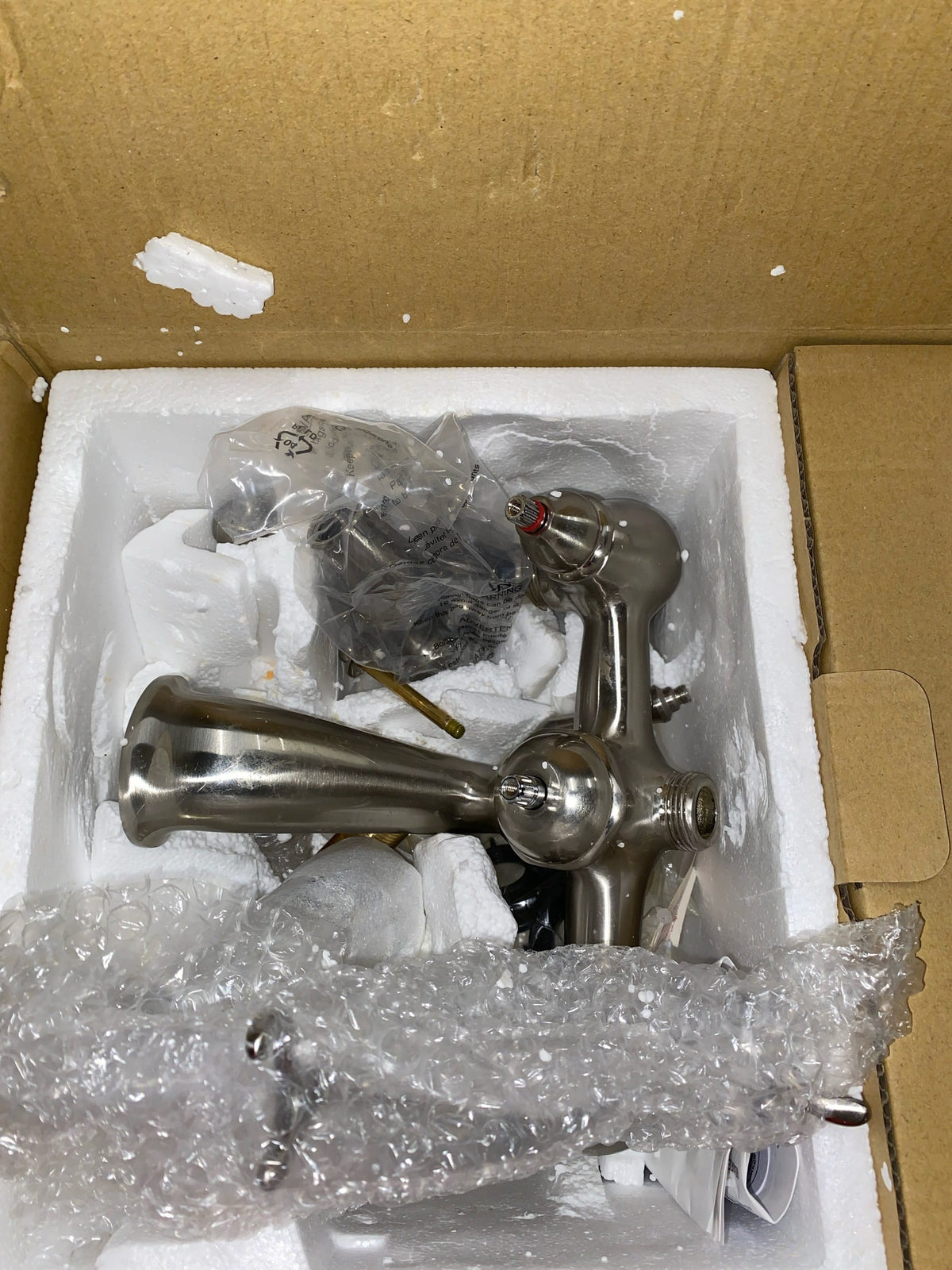 Kingston Brass CC409T8 Vintage Clawfoot Tub Faucet, 3-3/8-Inch to 10-Inch Adjustable Spread, Brushed Nickel
