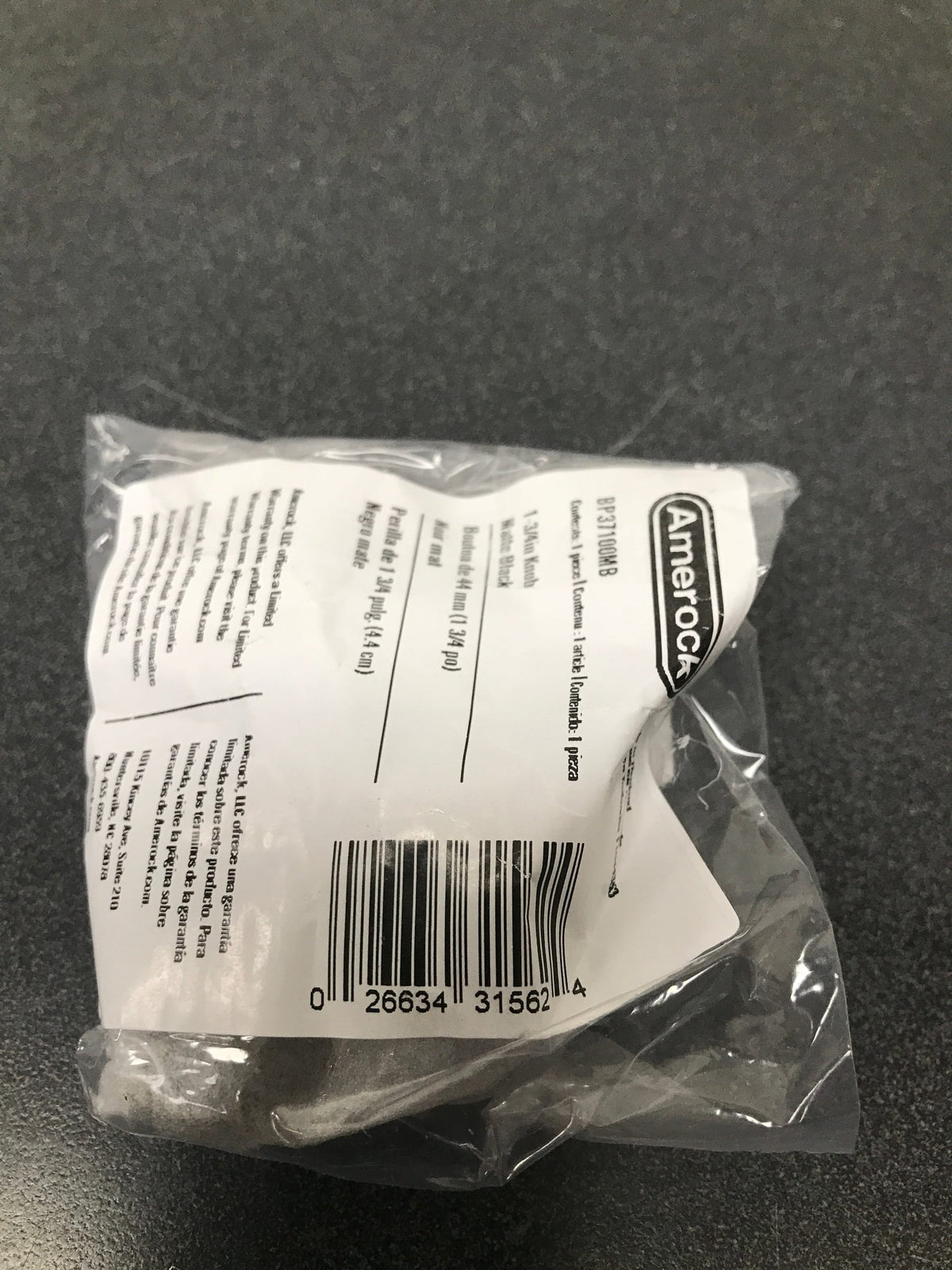 Amerock BP37100MB Everett 1-3/4 Inch Bar Cabinet Knob - Matte Black