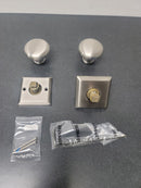 Baldwin FDROUTSR150 Round Non-Turning Two-Sided Dummy Door Knob Set with Square Rose - Satin Nickel