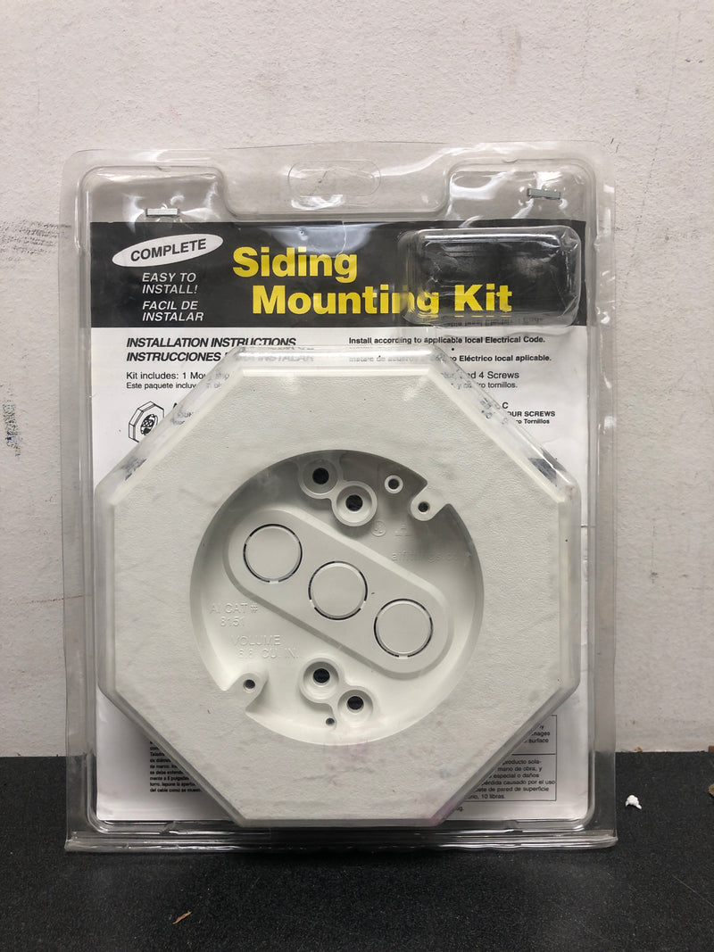 Arlington Industries FBA_8151-1 Arlington 8151-1 Lamp Mounting Kit with Built-in Box for 5/8 Inch Vertical Siding Lap, White