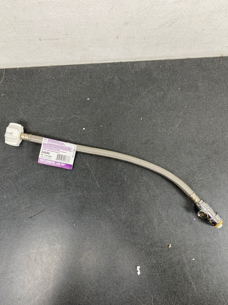 Sharkbite 24686 Click Seal 1/2 in. x 7/8 in. x 16 in. Push-to-Connect Straight Stop Toilet Connector
