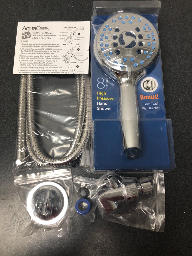 Unbranded 1639 8-Spray Patterns 2.5 GPM 4.5 in. Wall Mounted Dual Shower Head and Adjustable Pressure Hand Shower in Silver