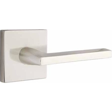 Emtek 5110HLOUS15RH Helios Right Handed Passage Door Lever Set with Square Rose - Satin Nickel