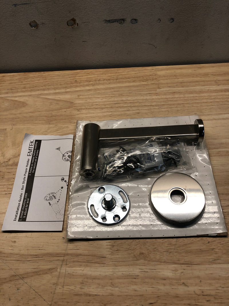 Emtek 2804US14 Modern Single Post Toilet Paper Holder from the Contemporary Collection - Polished Nickel