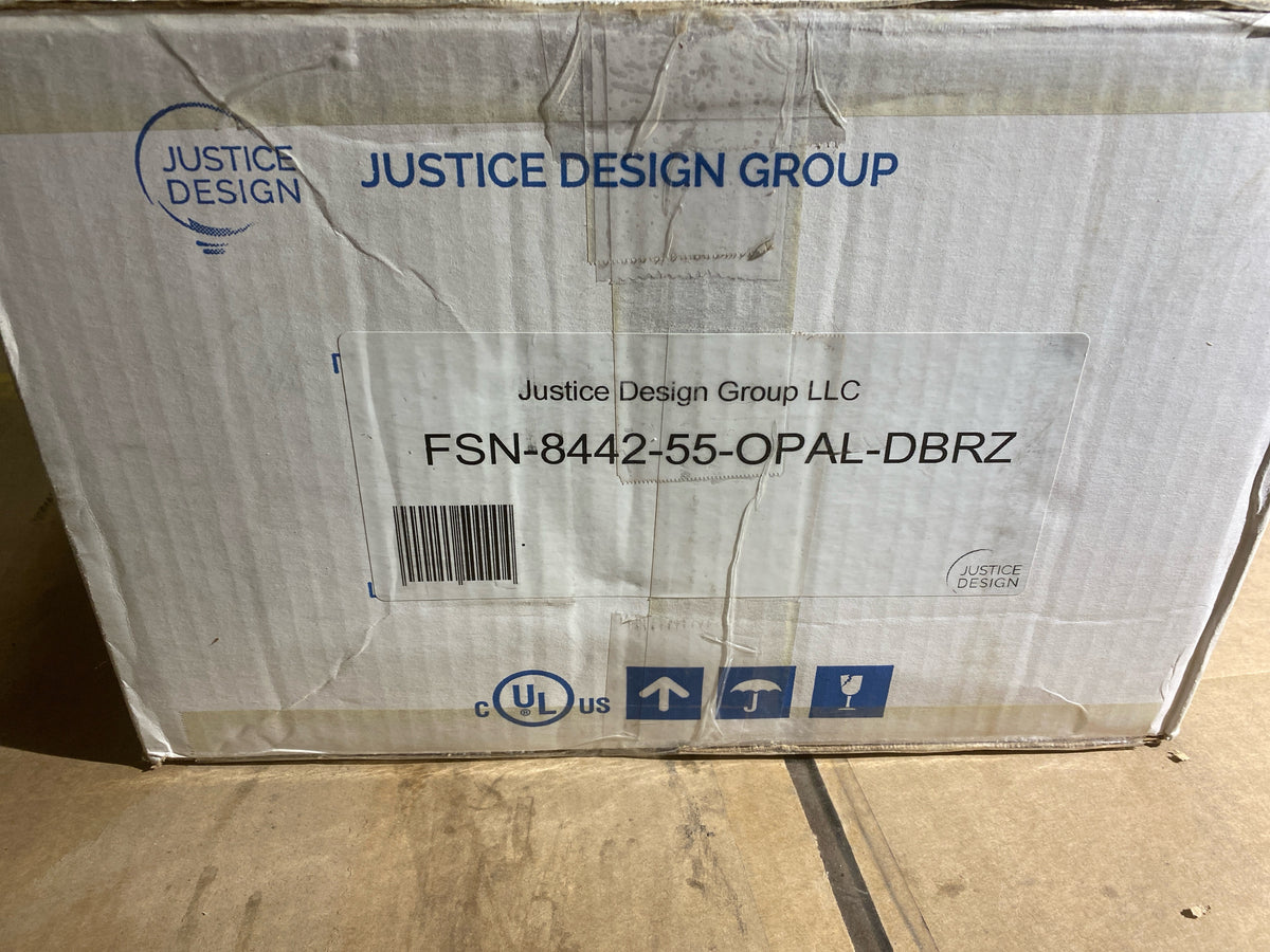 Justice Design Group Lighting FSN-8442-55-OPAL-DBRZ Fusion Era 2-Light Bath Bar, Dark Bronze