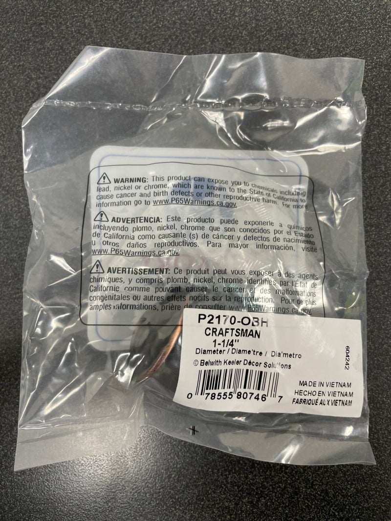 Hickory Hardware P2170-OBH Craftsman 1-1/4 Inch Mushroom Cabinet Knob - Oil-Rubbed Bronze