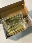 Emtek 92033US3 3-1/2" x 3-1/2" Plated Steel Heavy Duty 5/8" Radius Round Corner Plain Bearing Hinges - Pair - Polished Brass
