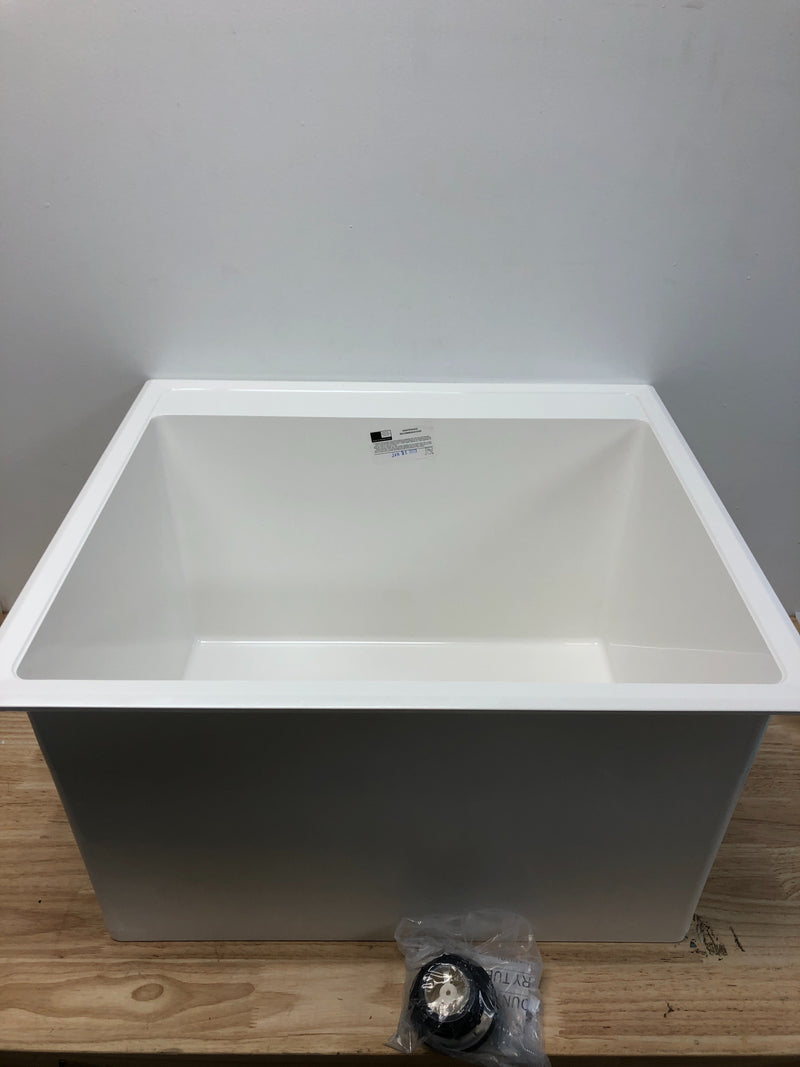 PROFLO PFLT2522D 24-1/2" Single Basin Drop-In Composite Laundry Sink - White