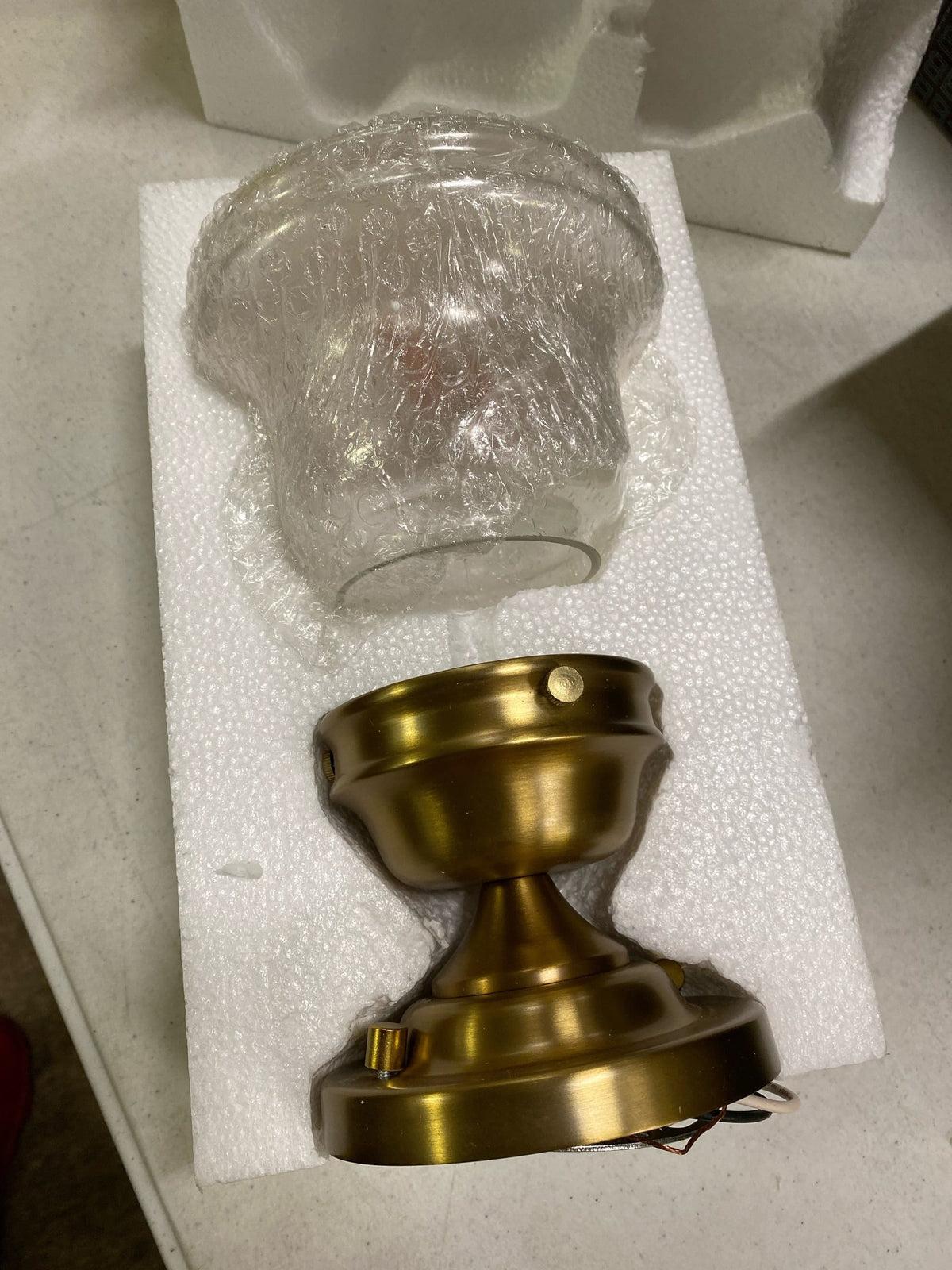 Z-Lite 736F1-HBR Vaughn 6" Wide Semi-Flush Ceiling Fixture - Heritage Brass