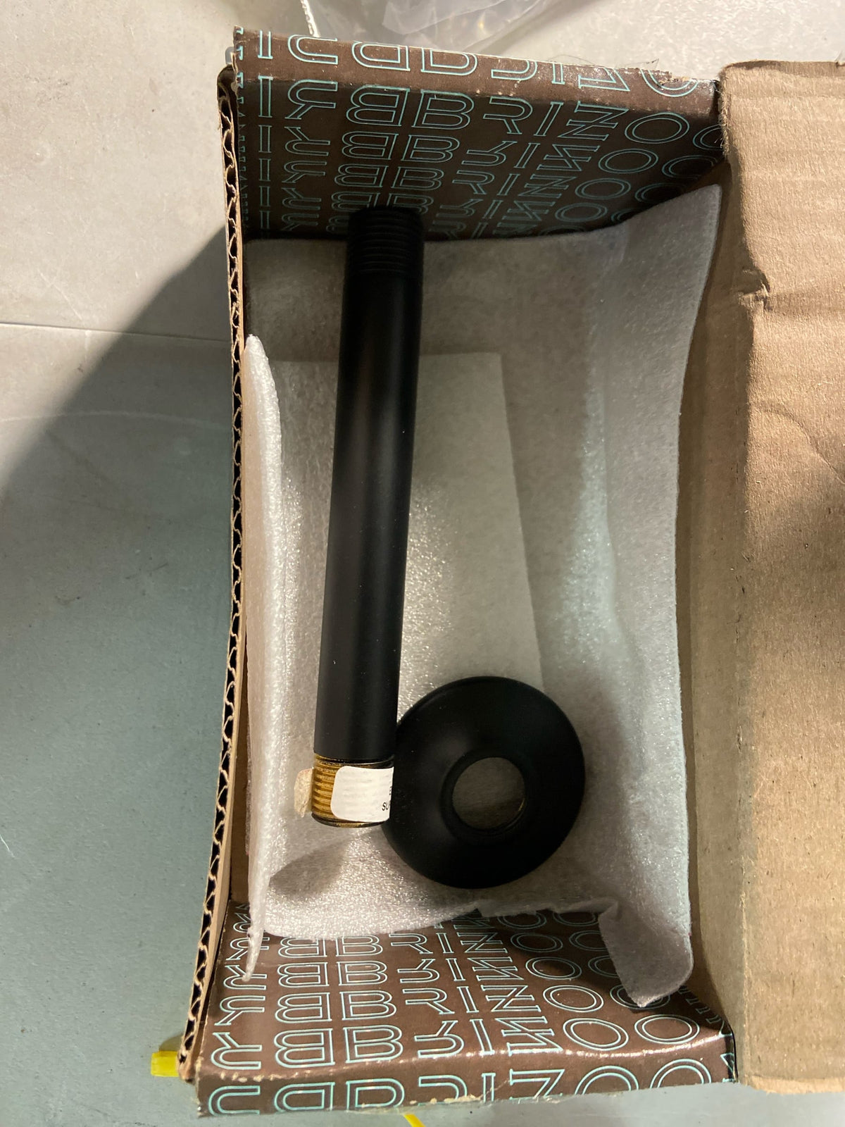 Brizo RP48985BL Essential 6" Ceiling Mounted Shower Arm and Flange - Matte Black