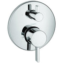 Hansgrohe 04230000 Ecostat S Collection Thermostatic Valve Trim with Integrated Volume Control for 1 Distinct Function - Less Rough In - Chrome