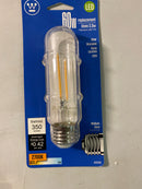 Westinghouse Lighting 4518500 3.5 Watt (60 Watt Equivalent) T10 Dimmable Clear Filament LED Light Bulb, 2700K, Medium Base