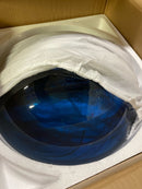 ANZZI Soave Modern Tempered Glass Vessel Bowl Sink in Sapphire Wisp, Blue Top Mount Bathroom sinks above counter, Round Vanity Countertop Sink Bowl with Pop Up Drain, LS-AZ048