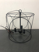 Hampton bay T-P00211007A Croyden 3-Light Black Caged Candle Chandelier Light Fixture with Metal Shade