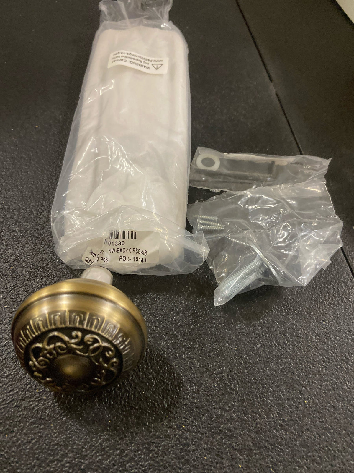 Nostalgic Warehouse 701999 Vintage Victorian Egg and Dart Solid Brass Single Dummy Door Knob - Antique Brass