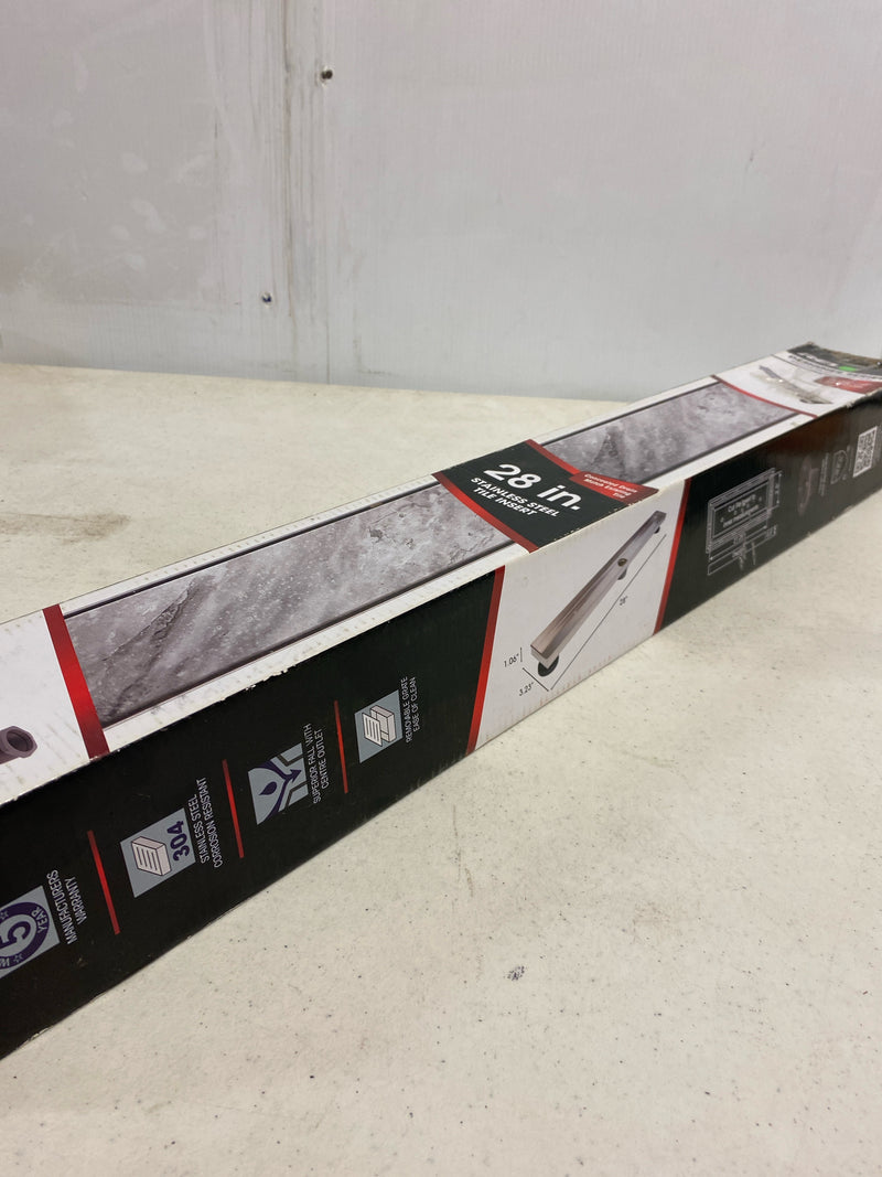 Reln FD2803TLSS 28 in. Stainless Steel Linear Shower Drain with Tile Insert Drain Cover