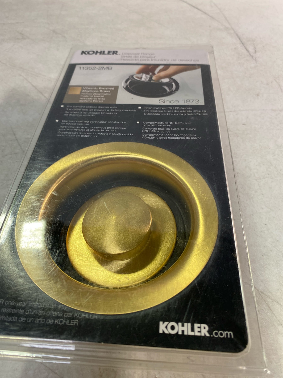Kohler Solid Durable Disposal Flange and Stopper for Standard Garbage Disposals