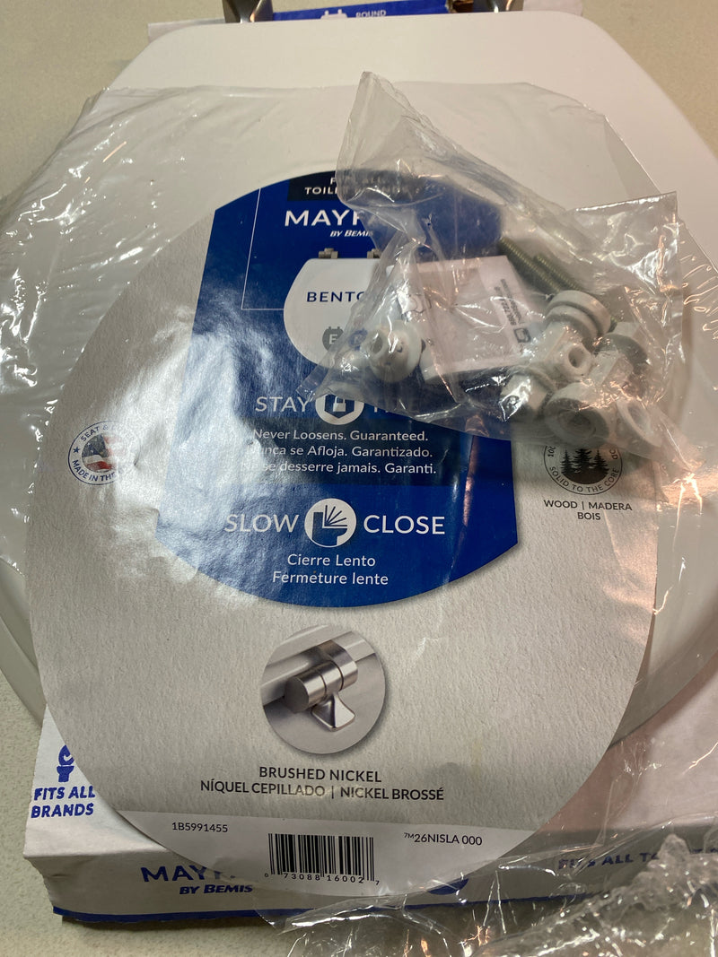 Mayfair By Bemis 26NISLA 000 Benton Round Wood Toilet Seat, White Enamel, Never