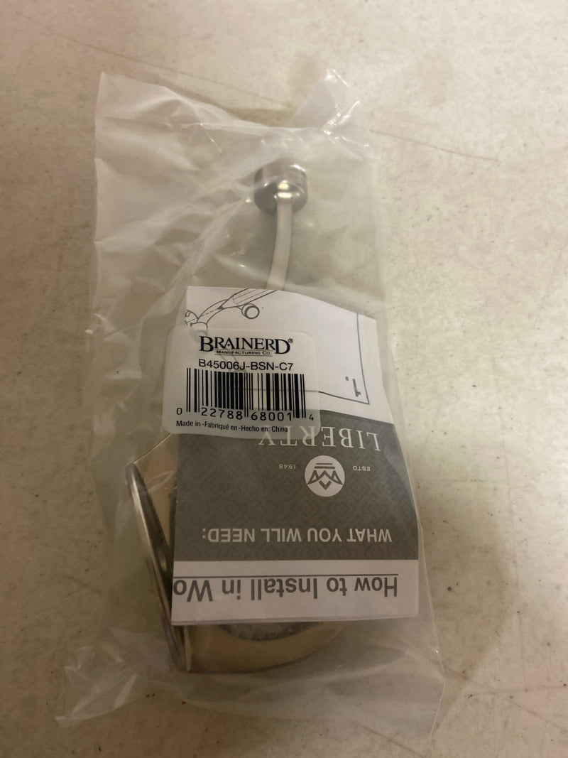 Franklin Brass Pilltop (1-Pack) Coat and Hat Wall Hooks 2-Prong Satin Nickel for Mounted Hanging Hanger Backpack, Purse, Bag, Towel Organization Decorative B45006J-BSN-C7