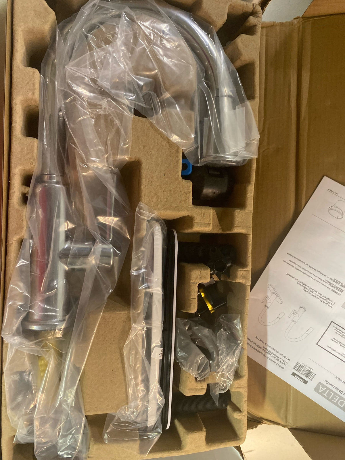 Delta 19730LF Finnridge 1.8 GPM Single Hole Pull Down Kitchen Faucet - Includes Escutcheon - Chrome