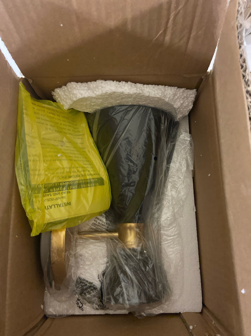 Kovacs P1826-248 Conic 1 Light 9" Tall Downlight Wall Sconce with Steel Shade - Coal / Honey Gold