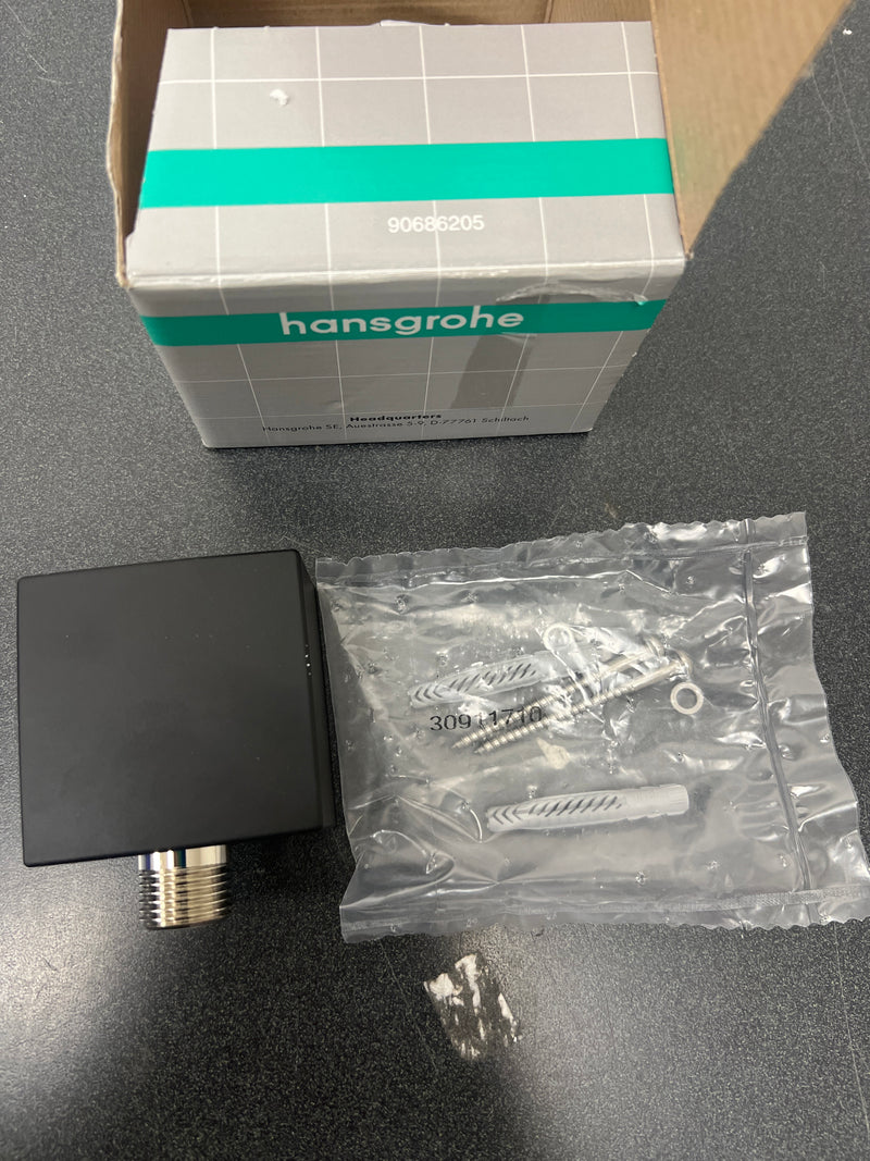 Hansgrohe 26455671 FixFit Square 1/2" Connection Wall Supply Elbow - Matte Black
