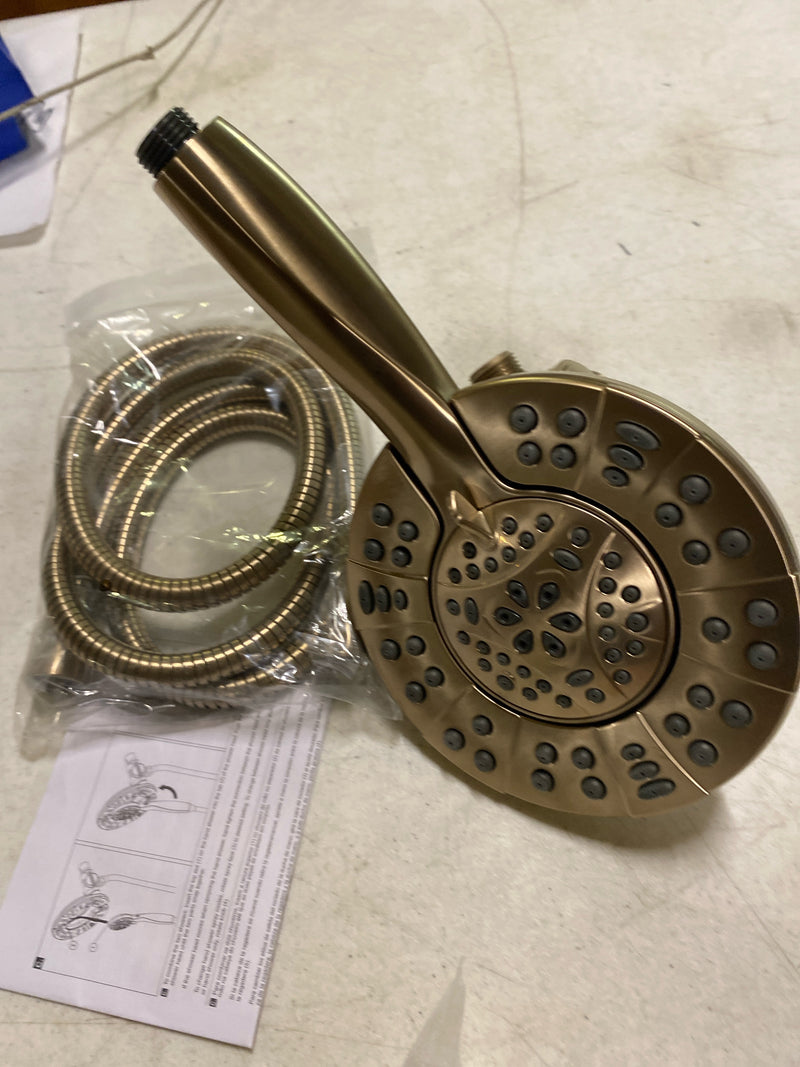 Delta 4-Setting In2ition 2-in-1 Dual Shower Head with HandHeld Spray, Brushed Gold Detachable Shower Head with Hose, Showerhead, 1.75 GPM Flow Rate, Champagne Bronze 58499-CZ