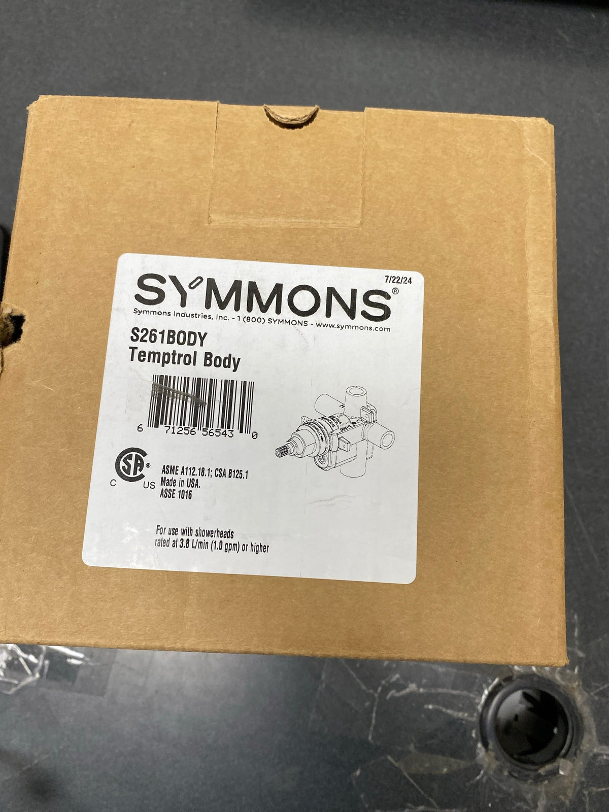 Symmons S261BODY Temptrol Shower Valve Body with Integral Volume Control - N/A