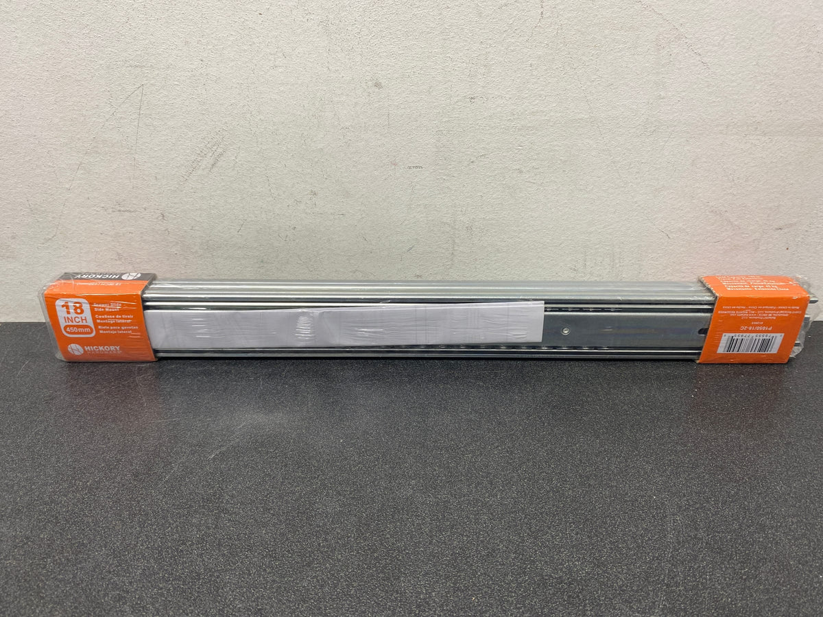 Hickory Hardware P1050/18-2C Full Pair - 1050 Series 18 Inch Full Extension Side Mount Ball Bearing 100lb Drawer Slides - Cadmium