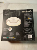 Artika FM-AIC-HD2WH Aiden 13 in. 1-Light Modern White Integrated LED 5 CCT Flush Mount Ceiling Light Fixture for Kitchen or Bedroom