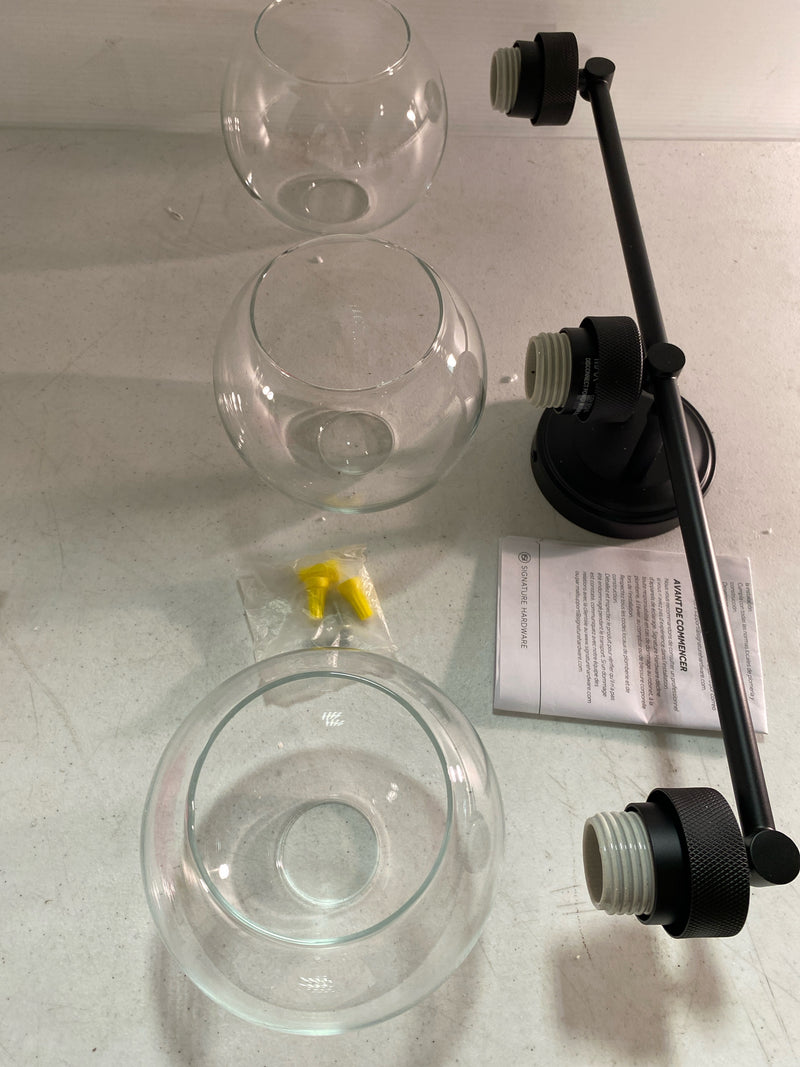 Signature Hardware 479836 Albury 3 Light 25" Wide Bathroom Vanity Light - Matte Black