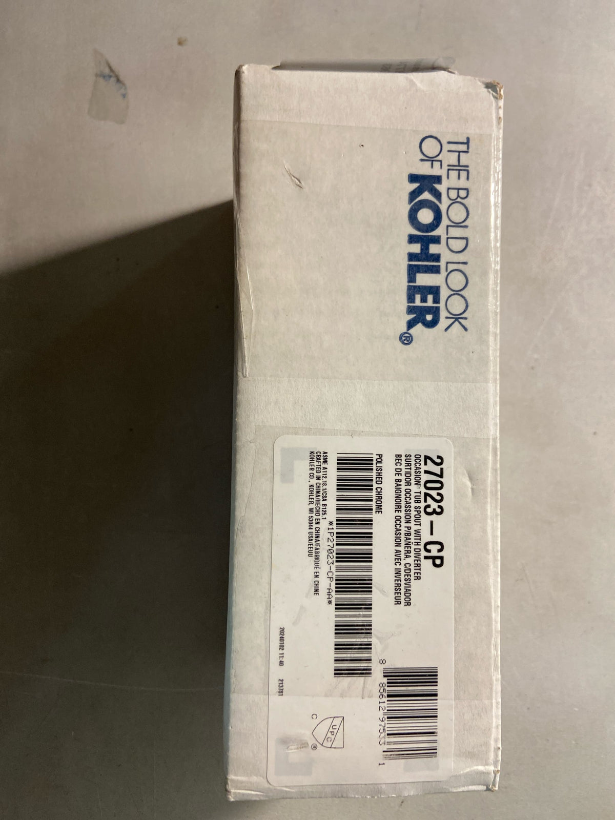 Kohler K-27023-CP Occasion 6-3/4" Integrated Diverter Tub Spout - Polished Chrome