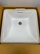 Kohler K-21056-0 Brazn 16-5/16" Square Vitreous China Undermount Bathroom Sink with Overflow - White