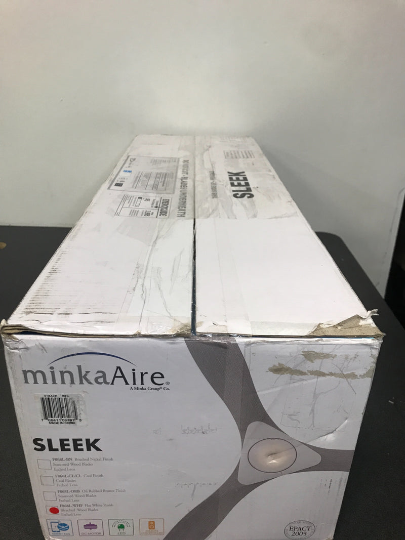 Minka Aire Sleek 60-in Flat White LED Indoor Smart Ceiling Fan with Remote (3-Blade)