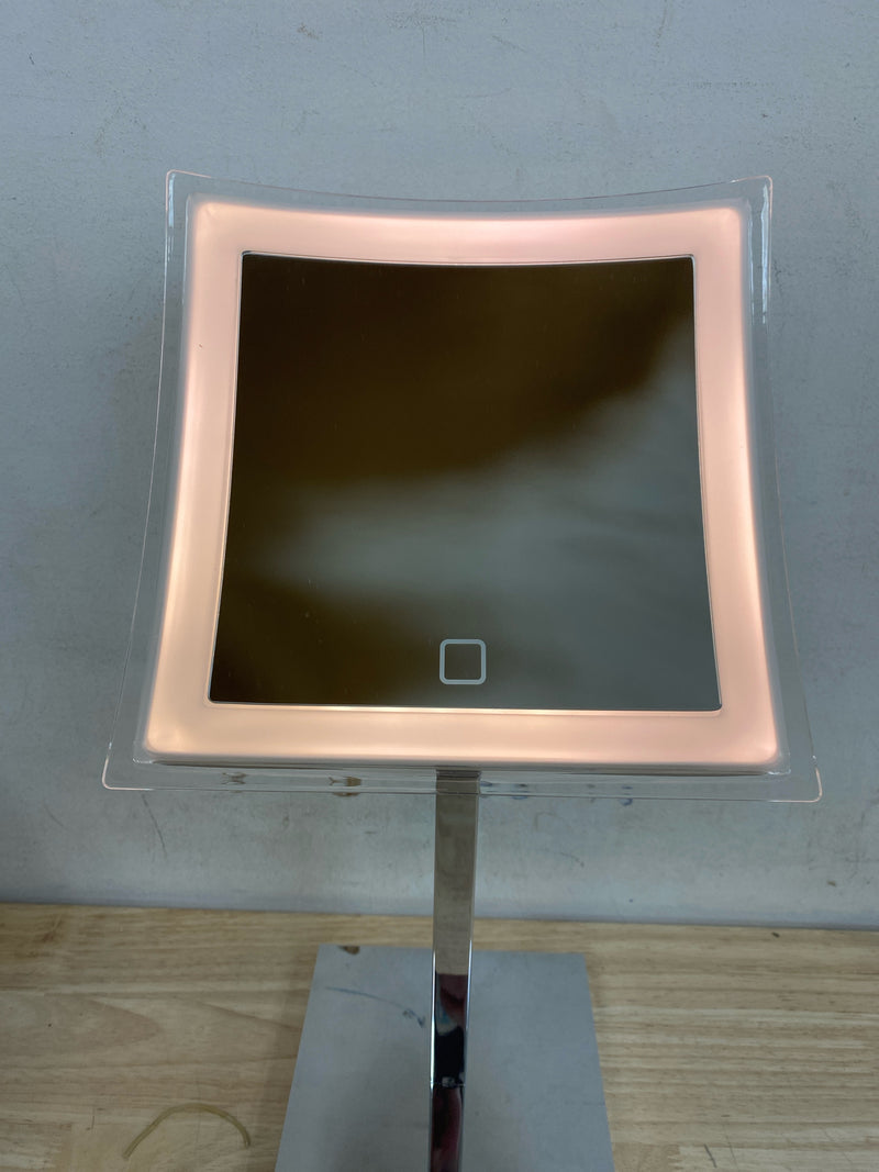 WS Bath Collections WS 83 Touch Spiegel 8-5/16" W x 16-1/8" H Contemporary Square Framed Bathroom Mirror with Light - Polished Chrome