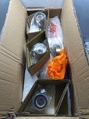 Homeplace lighting 146931AD-533 23 in. W x 9.5 in. H 3-Light Vanity in Aged Brass with Clear Seeded Glass