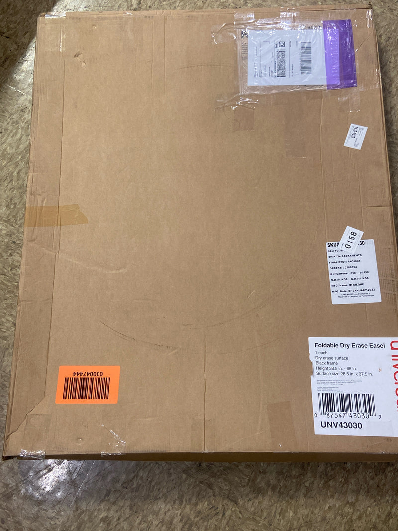 Universal 43030 Foldable Double-Sided Dry Erase Easel, Two Configurations, White Board: 29 x 41