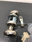 Baldwin 5226055ENTR Egg Style Keyed Entry Door Knob Set with Classic Rosette the Emergency Exit Function - Lifetime Polished Nickel