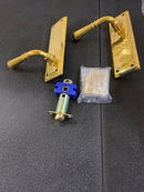 Emtek 8104US3NL 7-1/8" Height Turino Lever Quincy Sideplate Classic Brass Passage Entry Set - Unlacquered Brass
