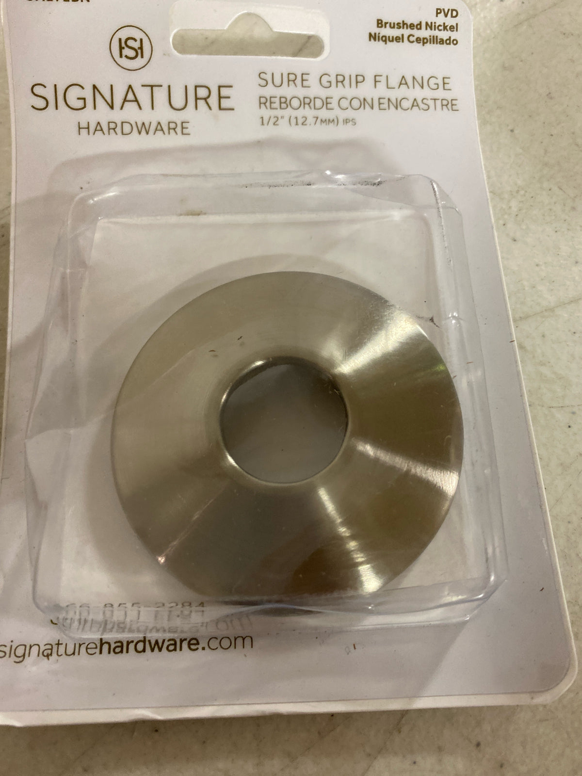 Signature Hardware SH272BN 1/2" IPS Low Pattern Sure Grip Flange - Satin Nickel