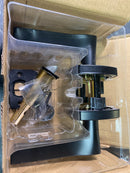 Kwikset 720TPLMDT-514 Tripoli Passage Door Lever Set with Square Rose - Matte Black