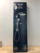 Grohe 27867001 Retro-Fit 2.5 GPM Shower System with Multi Function Shower Head, Slide Bar, Hand Shower and 17-11/16" Swivel Shower Arm - Starlight Chrome