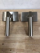 Emtek 5212HECUS15LH Hercules Left Handed Privacy Door Lever Set with Modern Rectangular Rose from the Brass Modern Collection - Satin Nickel